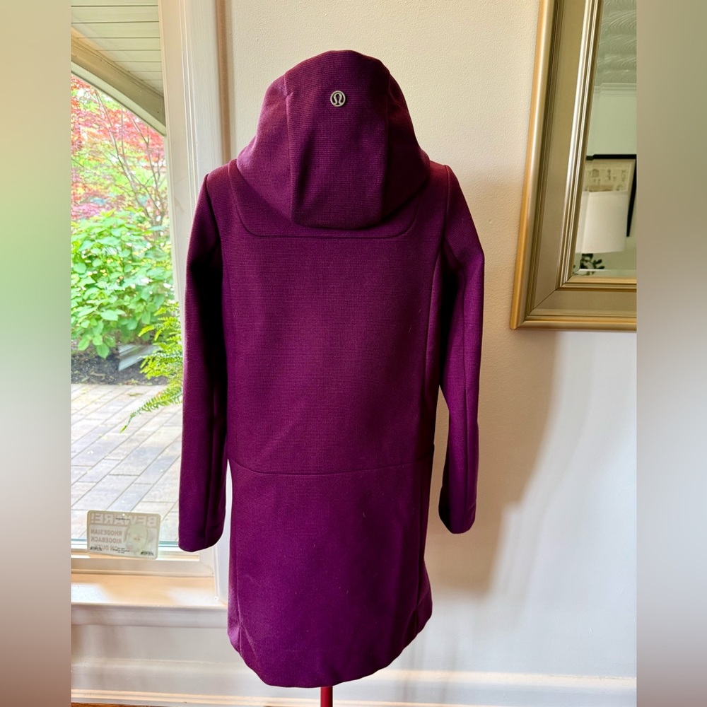 Lululemon Athletica Purple Trench Coat with High Collar - Picture 6 of 14
